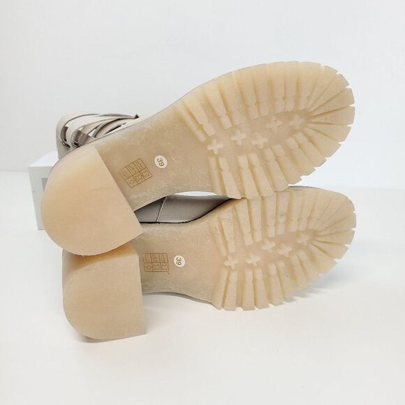 Free People Jesse Cutout Heeled Boots Leather Lugged Sole Ankle Boots Size 39 - Picture 11 of 13